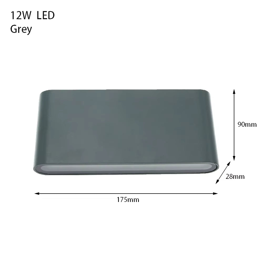 6W 12W 24W LED Outdoor Waterproof Wall Lamp Bedroom Living Room Balcony Wall Light Aluminum Exterior Wall Lamp Sconce Fixtures
