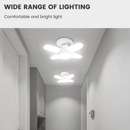 Foldable Fan-Shape LED Ceiling Bulb — High-Intensity Adjustable Light