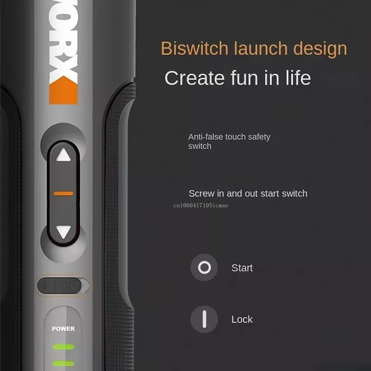 WORX WX242 4V Smart Cordless Electric Screwdriver — USB Rechargeable with 30-Bit Set