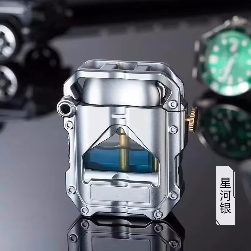 Cyber-Mecha “Torrens Tide” Transparent Kerosene Lighter — Futuristic Flame Engine for Men