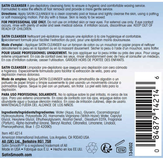 Satin Smooth Pre-Wax Skin Prep Cleanser – 2 Pack (4oz)