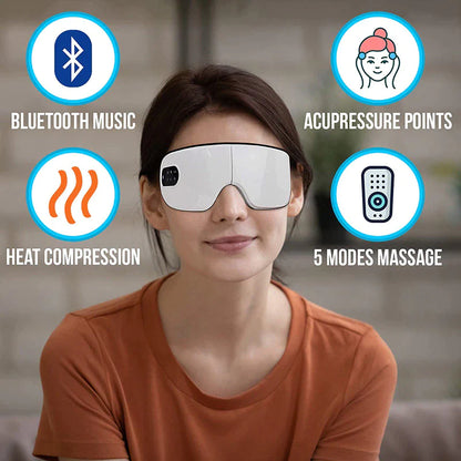 4D Smart Eye Revive Massager – Bluetooth Warmth & Wellness