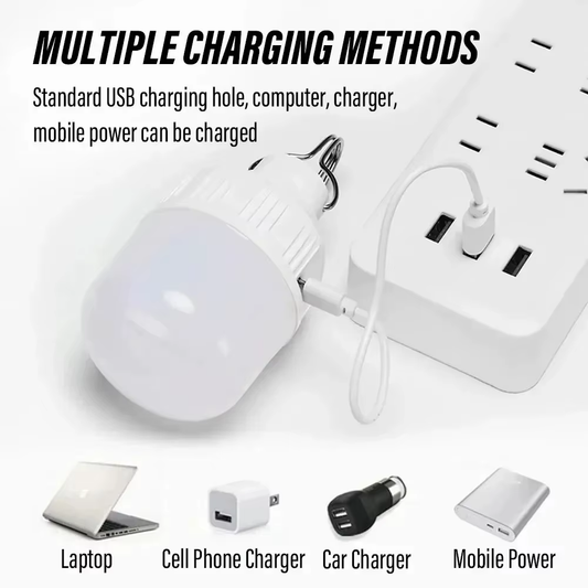 1-10Pcs Outdoor USB Rechargeable LED Lamp Bulbs High Brightness Emergency Light Hook up Camping Portable Lantern Night Lights ﻿