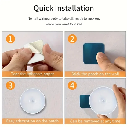 1Pc Motion Sensor Night Light - Wireless LED Detector Lamp for Bedroom, Staircase, Closet, and Room Decor-