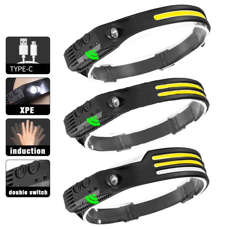 TrailBeam COB LED Headlamp – Hands-Free Power for Every Adventure