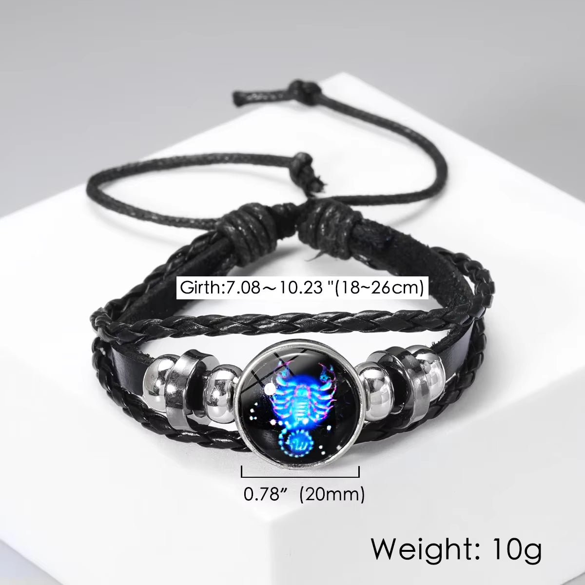 12 Constellation Zodiac Sign Charm Luminous Bracelets Men Women Vintage Multilayer Wrap Leather Bracelet & Bangle Birthday Gift