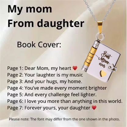 Openable Book Locket Pendant Necklace My Son Daughter Book Necklaces Girl Boy Graduation Jewelry Steel Choker Birthday Gift