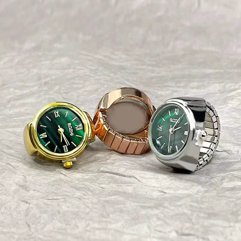 Creative Alloy Shell Ring Watch – Couple’s Timepiece Elegance