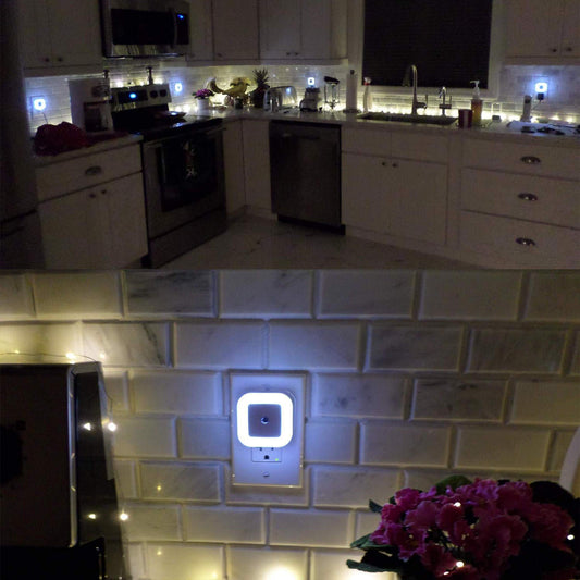 LED Night Light Lamp with Smart Sensor Dusk to Dawn Sensor, Daylight White, 0.5W Plug-In, 6-Pack