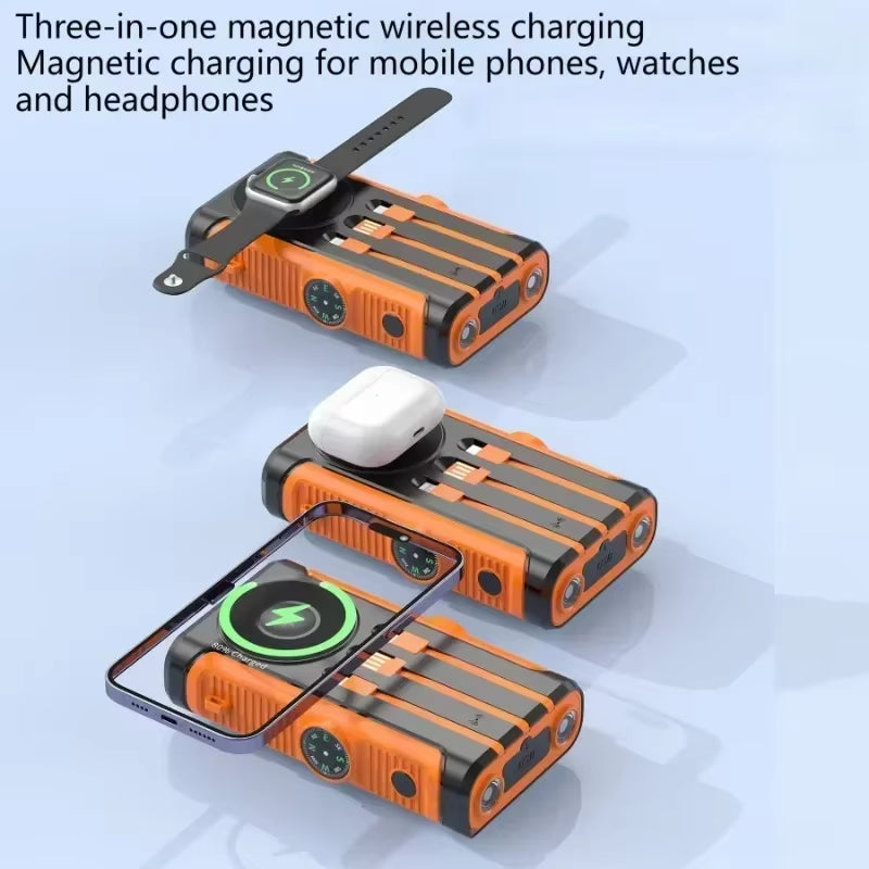 SolarForge 50,000mAh Magnetic Power Bank — Ultra-Fast 22.5W Wireless Charging • Magsafe Ready • Outdoor Survival Edition