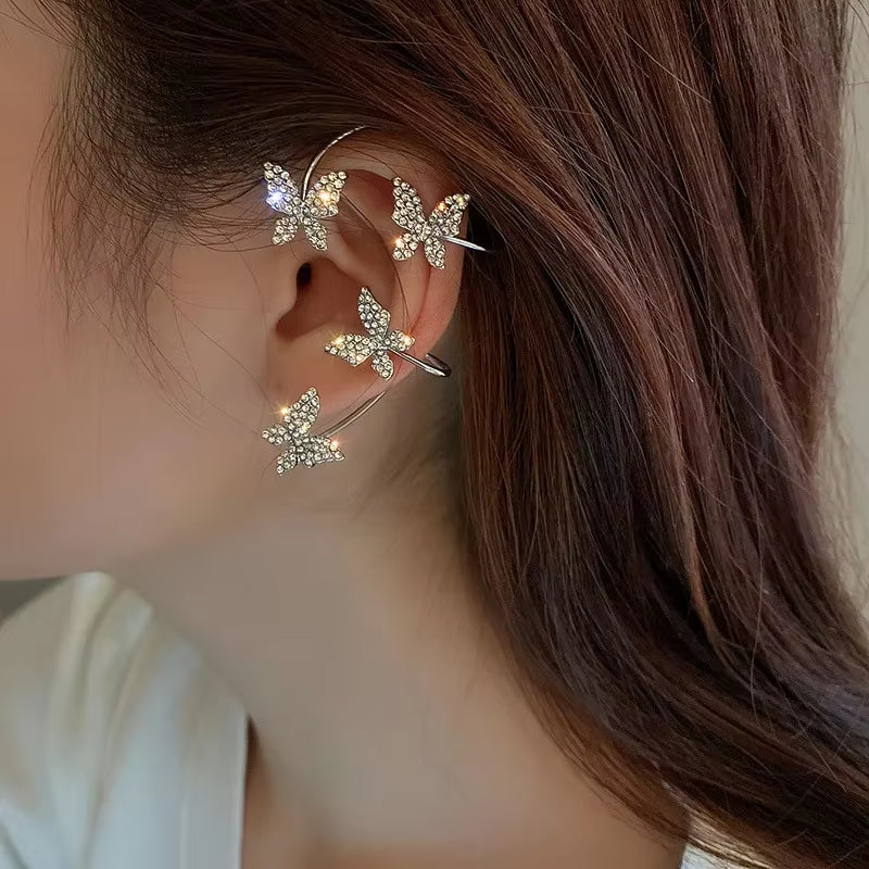 🦋 Luxury Butterfly Clip Earrings – No Piercing Needed