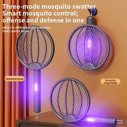 Foldable 3-in-1 Electric Mosquito Slayer — Swatter • UV Anti-Mosquito Lamp • Wall-Mounted Rechargeable Guardian