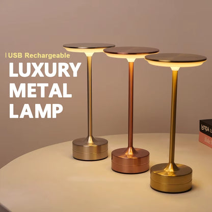LED Table Lamp Touch Sensor Night Light USB Rechargeable Portable Bedroom Night Light Wireless Reading Lamp Restaurant Hotel Bar