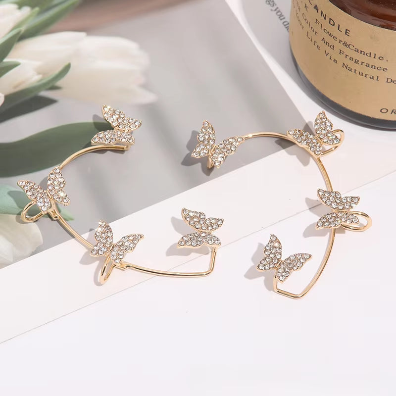 🦋 Luxury Butterfly Clip Earrings – No Piercing Needed