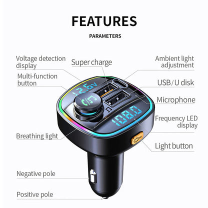 DriveLink FM Pro Transmitter – Hands-Free Sound & Super Fast Charge