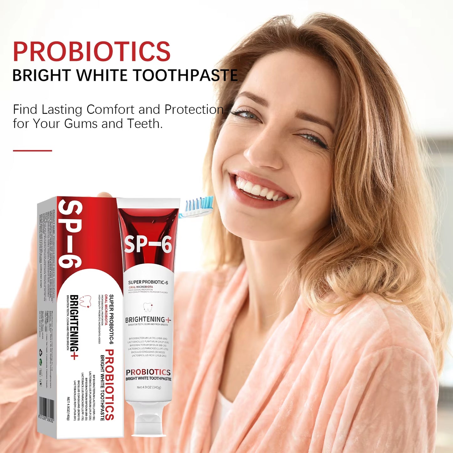 SP-6 Probiotic Whitening Toothpaste – Fresh Breath & Oral Balance
