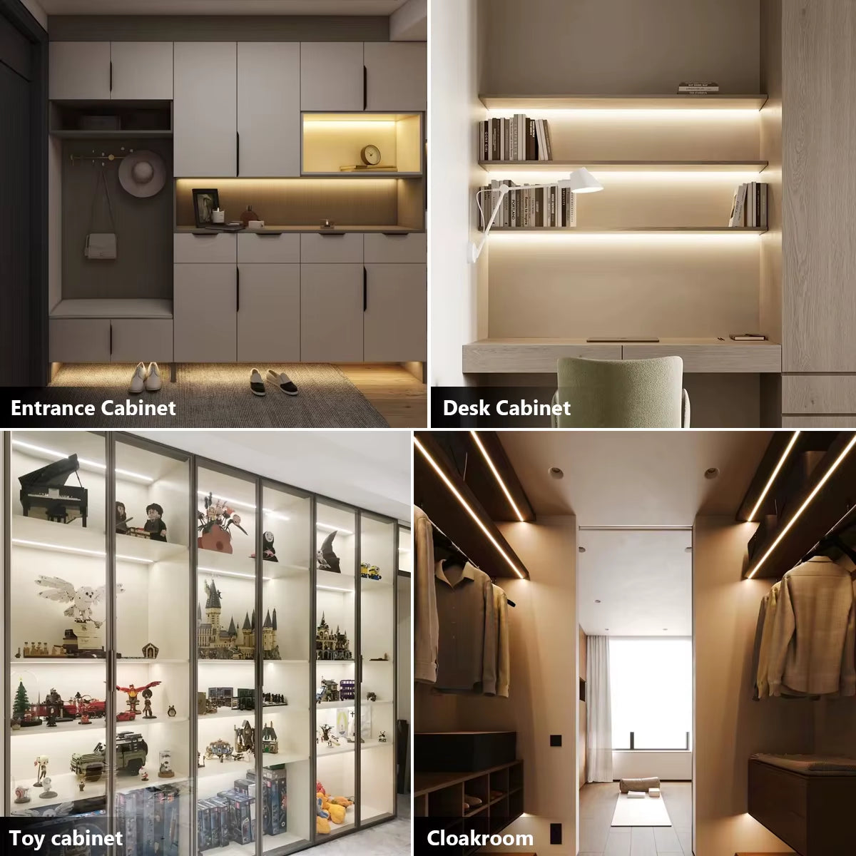 Touch‑Sensor Wood COB LED Strip — Parallel Kitchen Backlight