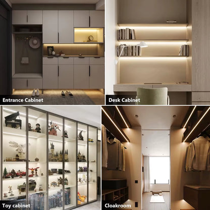 Touch‑Sensor Wood COB LED Strip — Parallel Kitchen Backlight