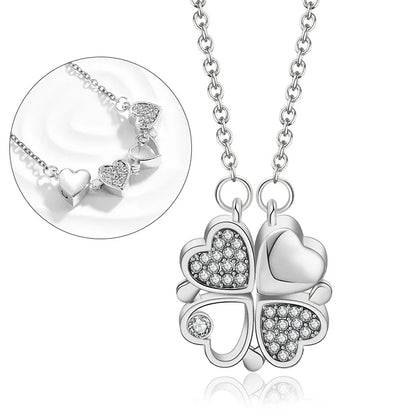 💞 316L Stainless Steel Love Magnetic Clover Necklace – Elegant Bond Jewelry