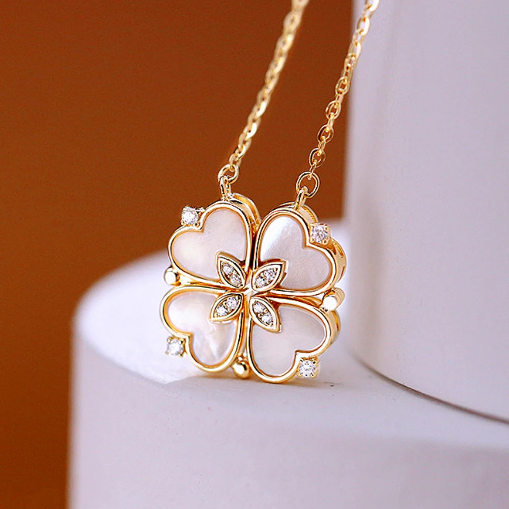 💞 316L Stainless Steel Love Magnetic Clover Necklace – Elegant Bond Jewelry