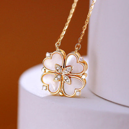 💞 316L Stainless Steel Love Magnetic Clover Necklace – Elegant Bond Jewelry