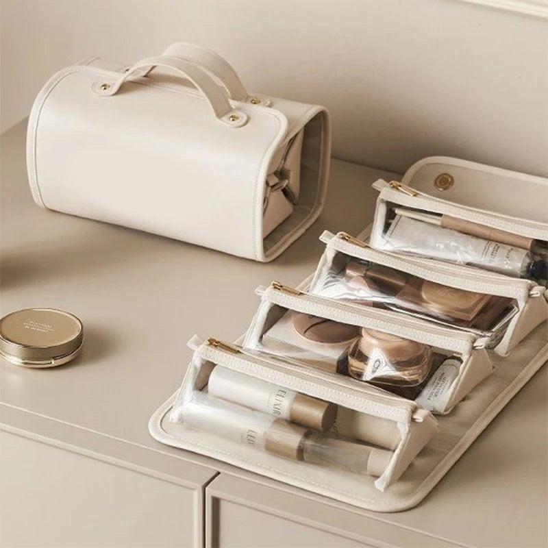 Large Capacity Folding Cosmetic Bag – Waterproof Travel Beauty Organizer