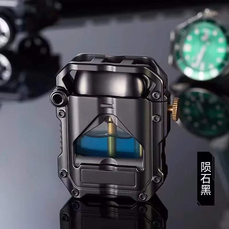  Cyber-Mecha “Torrens Tide” Transparent Kerosene Lighter — Futuristic Flame Engine for Men