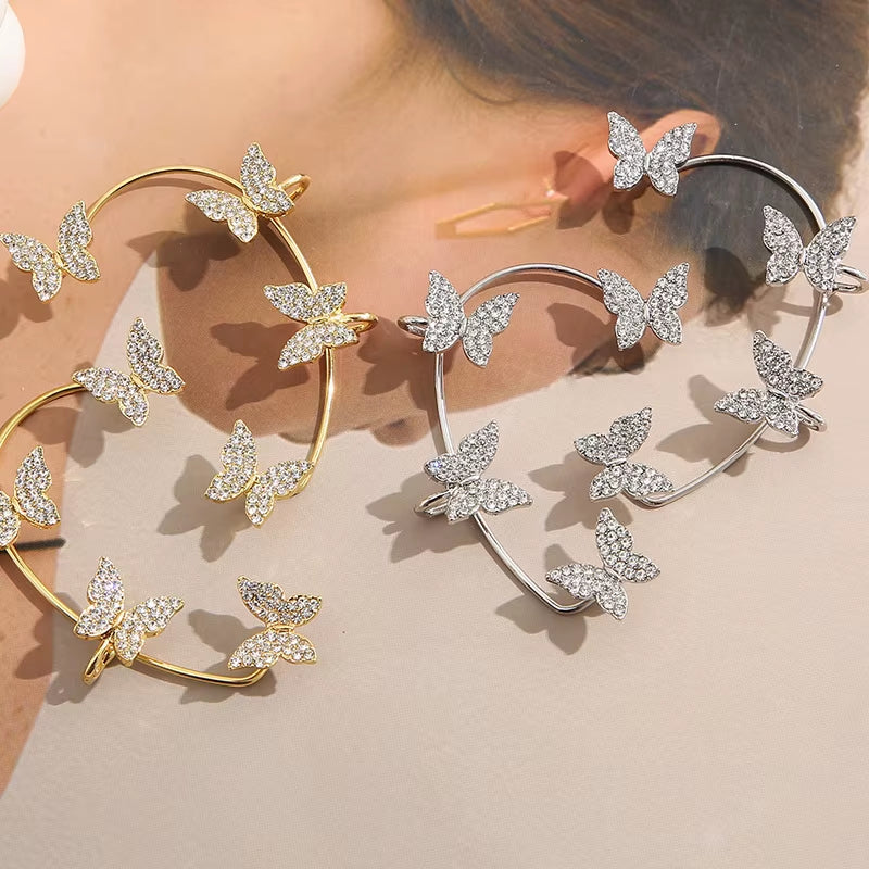 🦋 Luxury Butterfly Clip Earrings – No Piercing Needed