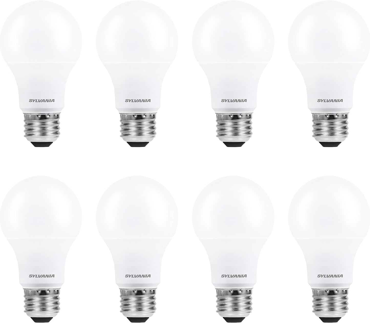 Sylvania ECO LED A19 Light Bulb, 60W Equivalent, Efficient 9W, 7 Year, 750 Lumens, Non-Dimmable, Frosted, 5000K, Daylight - 8 Pack (40883)