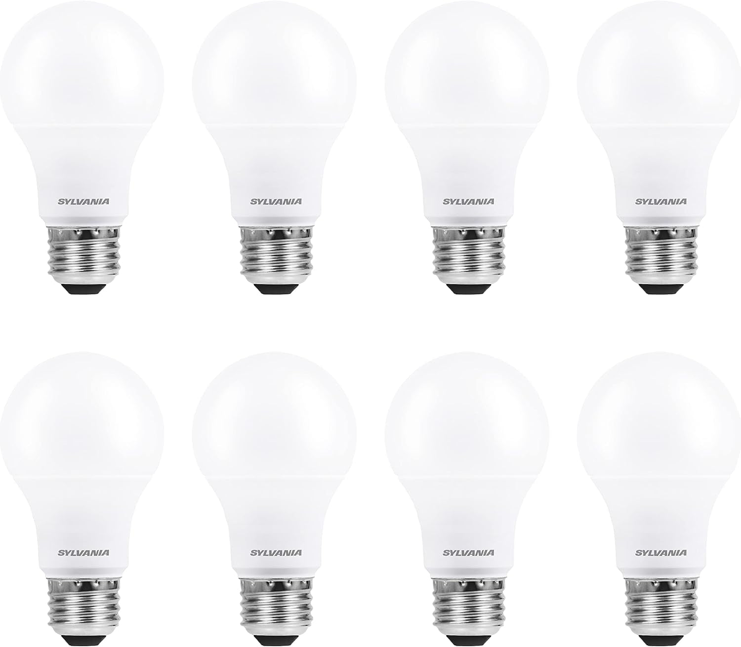 Sylvania ECO LED A19 Light Bulb, 60W Equivalent, Efficient 9W, 7 Year, 750 Lumens, Non-Dimmable, Frosted, 5000K, Daylight - 8 Pack (40883)