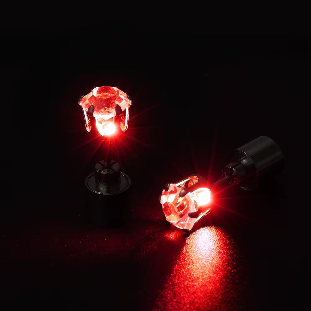 1/2Pcs LED Light up Ear Stud Earrings Colorful Flashing Zircon Earring Stainless Steel Party Night Bling Ear Ring Studs Jewelry
