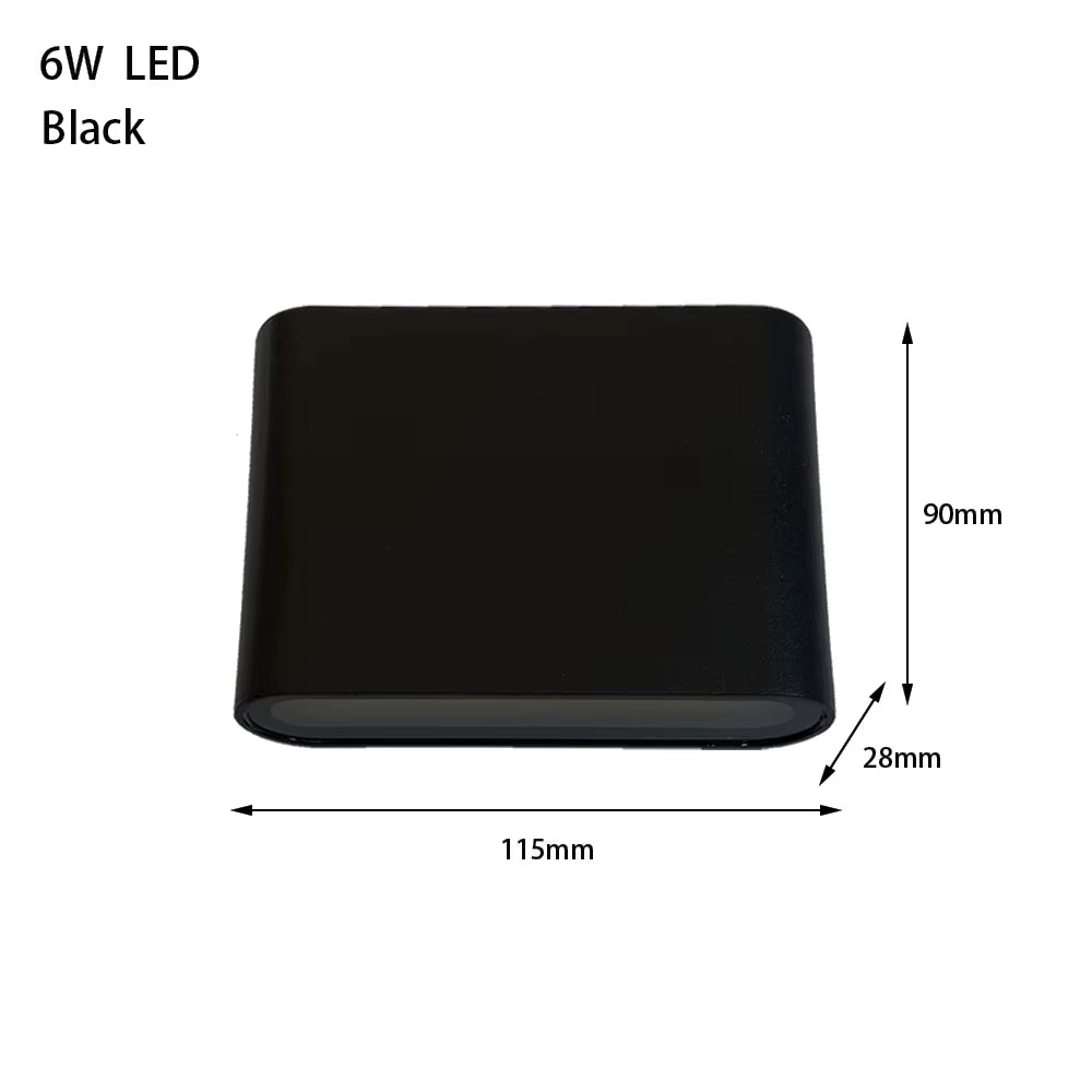 6W 12W 24W LED Outdoor Waterproof Wall Lamp Bedroom Living Room Balcony Wall Light Aluminum Exterior Wall Lamp Sconce Fixtures