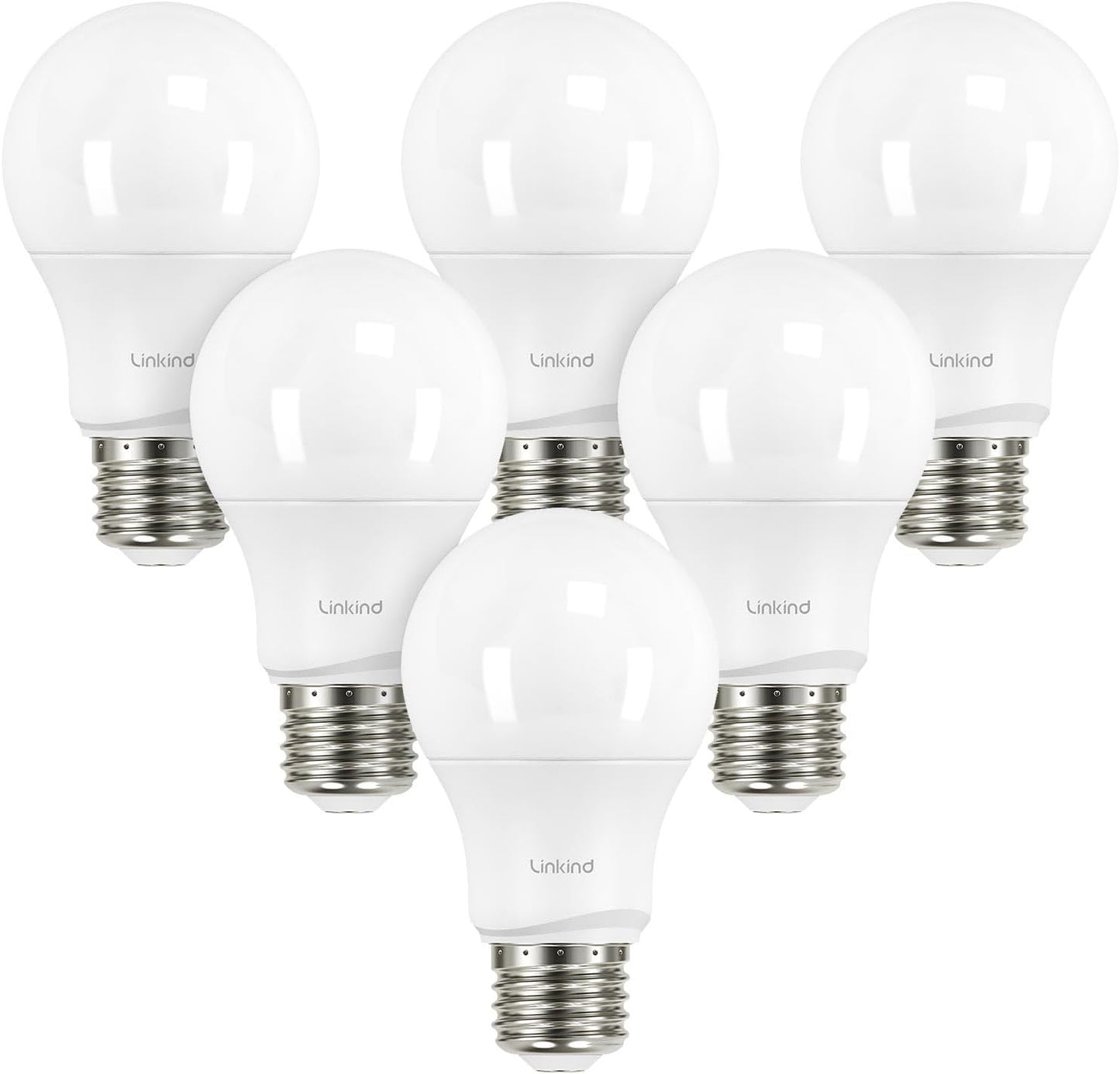 A19 LED Light Bulbs Dimmable, 60W Equivalent, Energy Efficient 9W, 2700K, 800 Lumens, E26 Standard Base, Lighting for Bedroom Living Room Home Office, 6 Packs