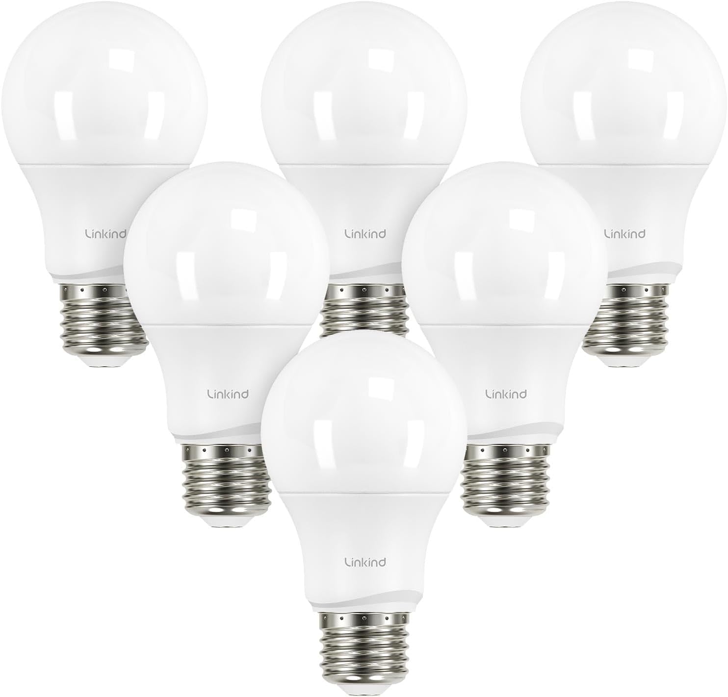 A19 LED Light Bulbs Dimmable, 60W Equivalent, Energy Efficient 9W, 2700K, 800 Lumens, E26 Standard Base, Lighting for Bedroom Living Room Home Office, 6 Packs