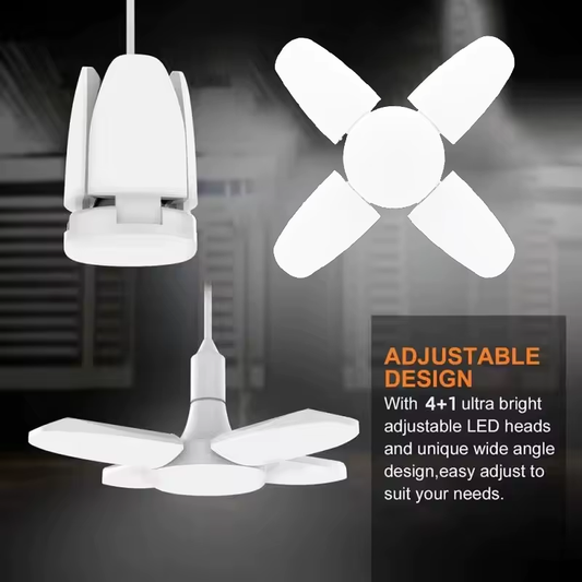 Foldable Fan-Shape LED Ceiling Bulb — High-Intensity Adjustable Light