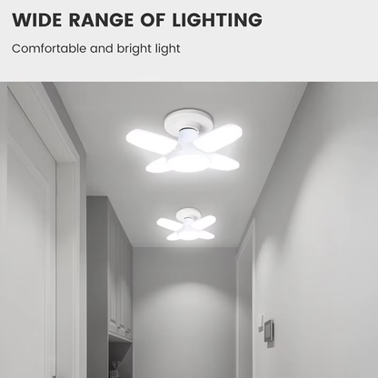 Foldable Fan-Shape LED Ceiling Bulb — High-Intensity Adjustable Light
