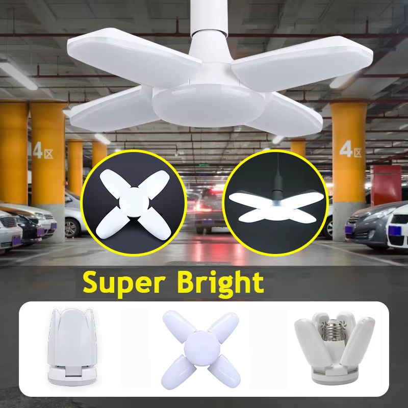 Foldable Fan-Shape LED Ceiling Bulb — High-Intensity Adjustable Light