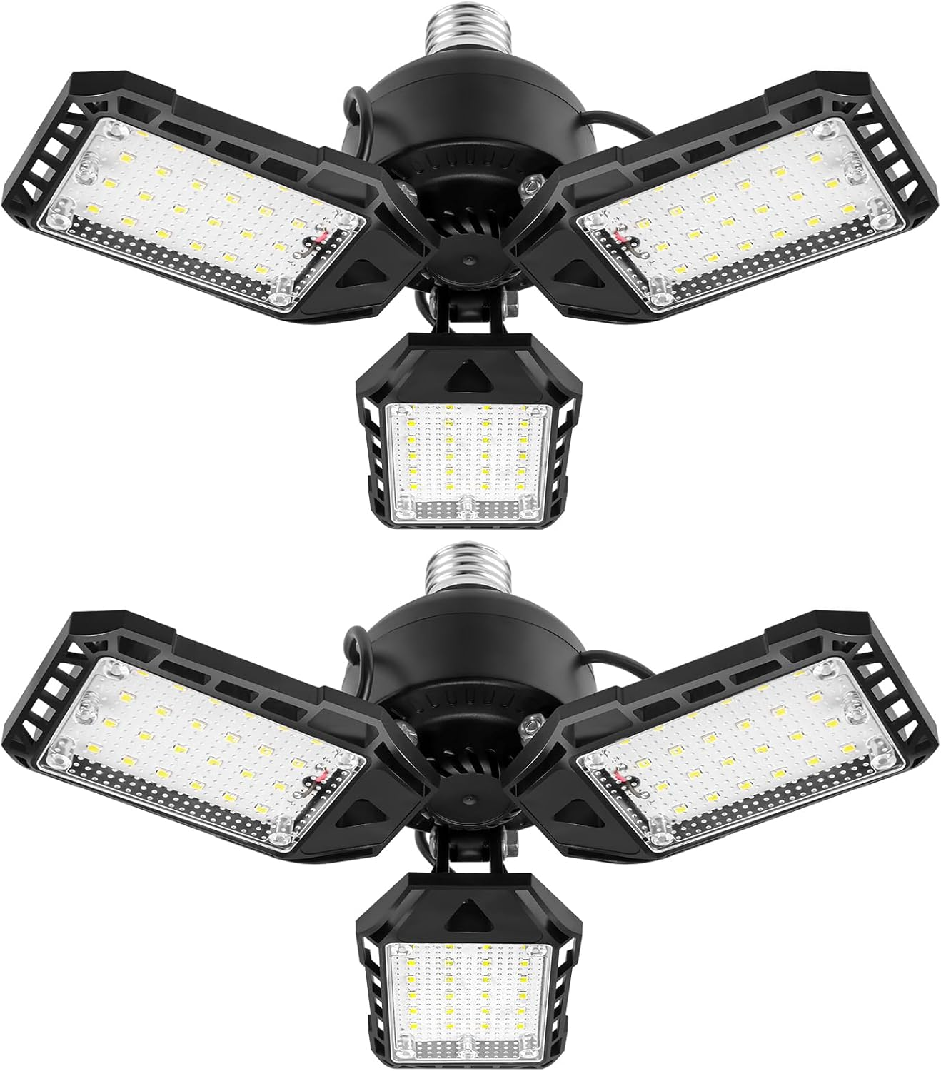 LED Garage Lights Bulb 2 Pack 180W 18000LM 6500K Led Shop Light with 6 plus 1 Deformable Panels Basement Barn Ceiling Lights for E26/E27