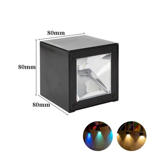 Square Solar Wall Lantern — IP65 Garden and Balcony Sensor Light