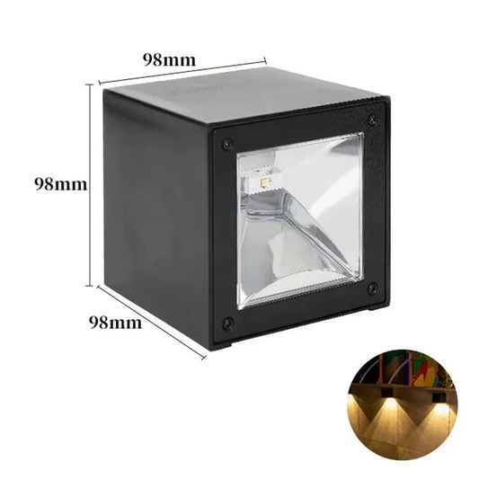 Square Solar Wall Lantern — IP65 Garden and Balcony Sensor Light
