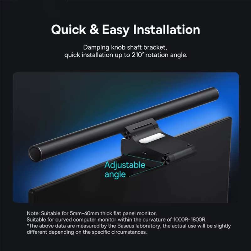 Screen‑Mounted USB Desk Light — Minimalist Monitor Task Lamp