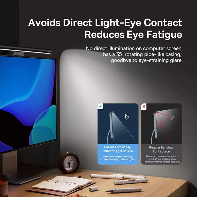 Screen‑Mounted USB Desk Light — Minimalist Monitor Task Lamp