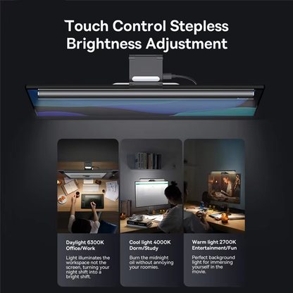 Screen‑Mounted USB Desk Light — Minimalist Monitor Task Lamp