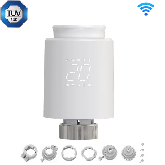 Smart TRV Radiator Valve — Zigbee/WiFi Voice-Controlled Temperature Actuator