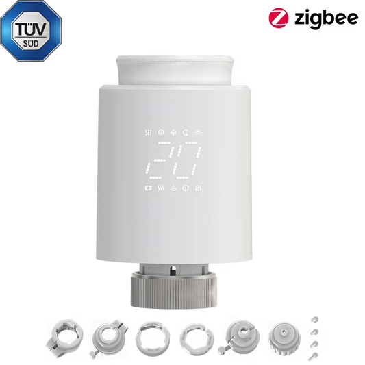 Smart TRV Radiator Valve — Zigbee/WiFi Voice-Controlled Temperature Actuator