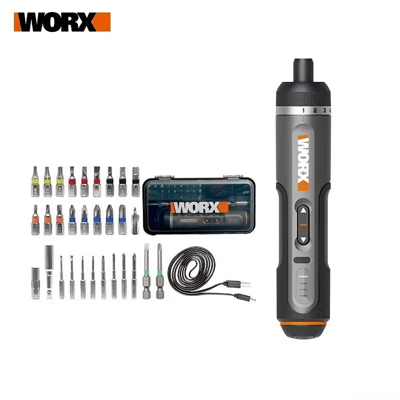 WORX WX242 4V Smart Cordless Electric Screwdriver — USB Rechargeable with 30-Bit Set