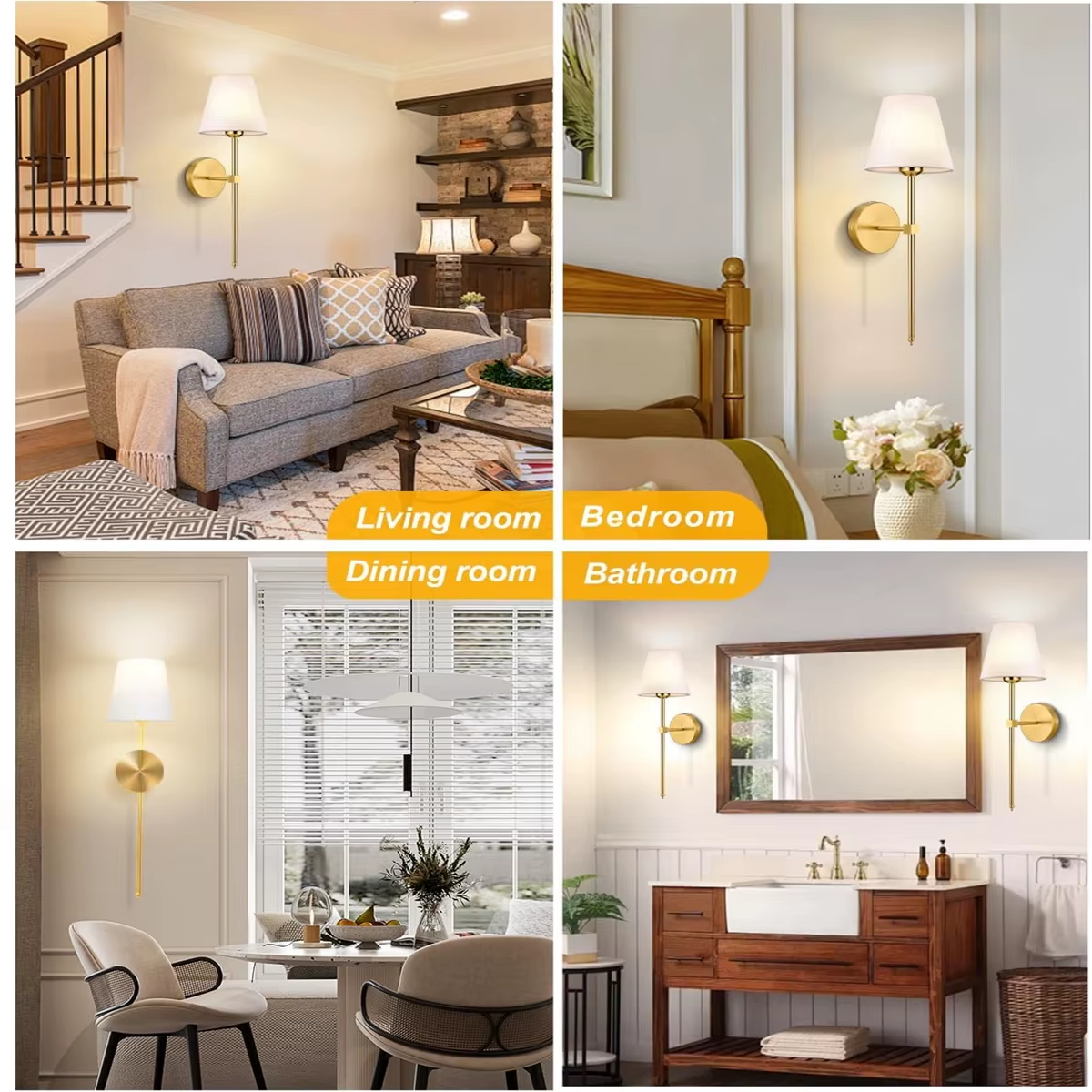 Wireless Battery Powered Wall Lamp Rechargeable Wall Lamp Dimmable Detachable Bulb Remote Control 10 Color Wireless Wall Lamp