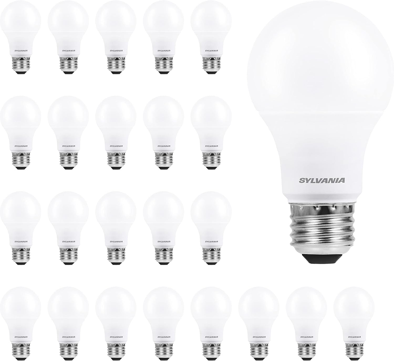 Sylvania ECO LED A19 Light Bulb, 60W Equivalent, Efficient 9W, 7 Year, 750 Lumens, Non-Dimmable, Frosted, 5000K, Daylight - 8 Pack (40883)