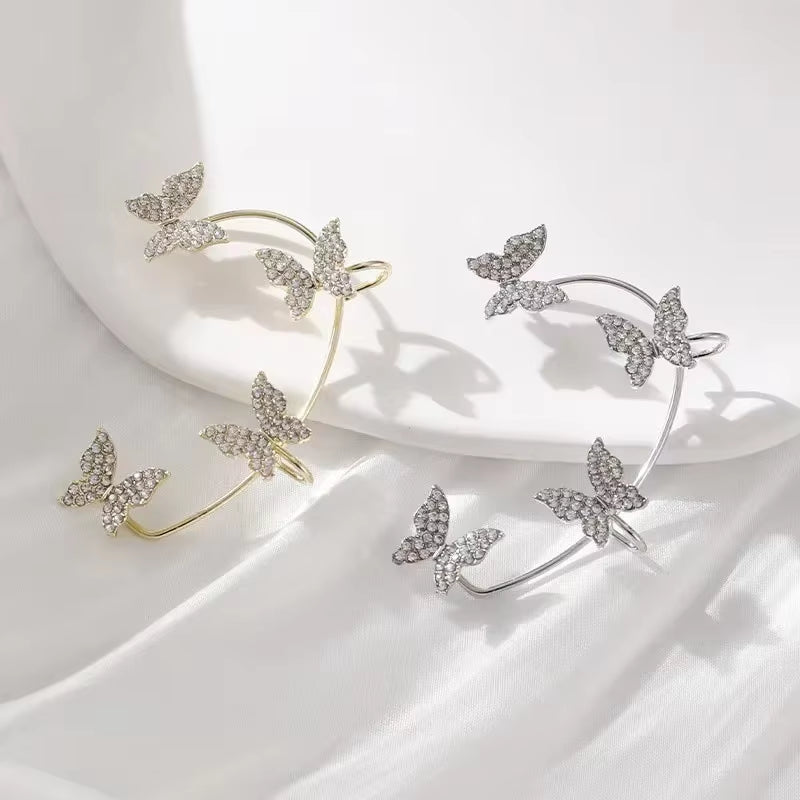 🦋 Luxury Butterfly Clip Earrings – No Piercing Needed