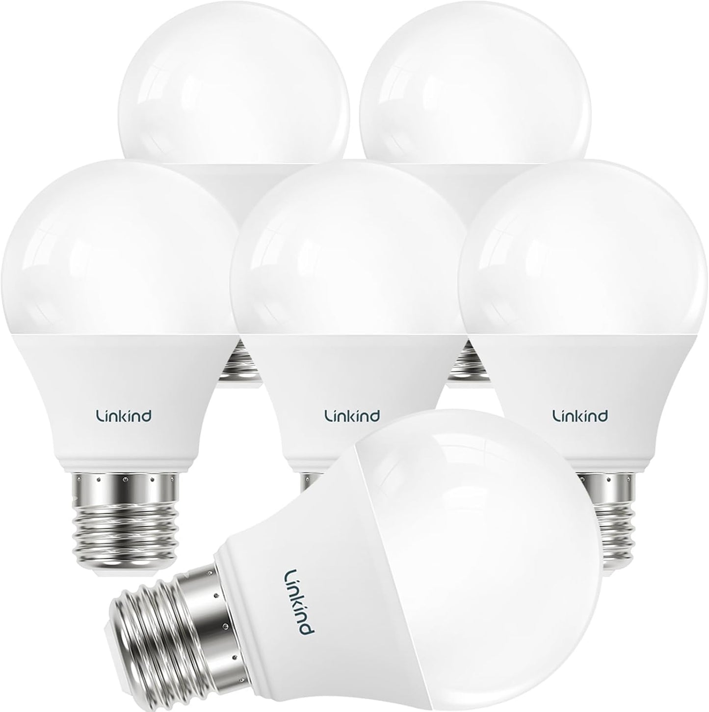 A19 LED Light Bulbs Dimmable, 60W Equivalent, Energy Efficient 9W, 2700K, 800 Lumens, E26 Standard Base, Lighting for Bedroom Living Room Home Office, 6 Packs